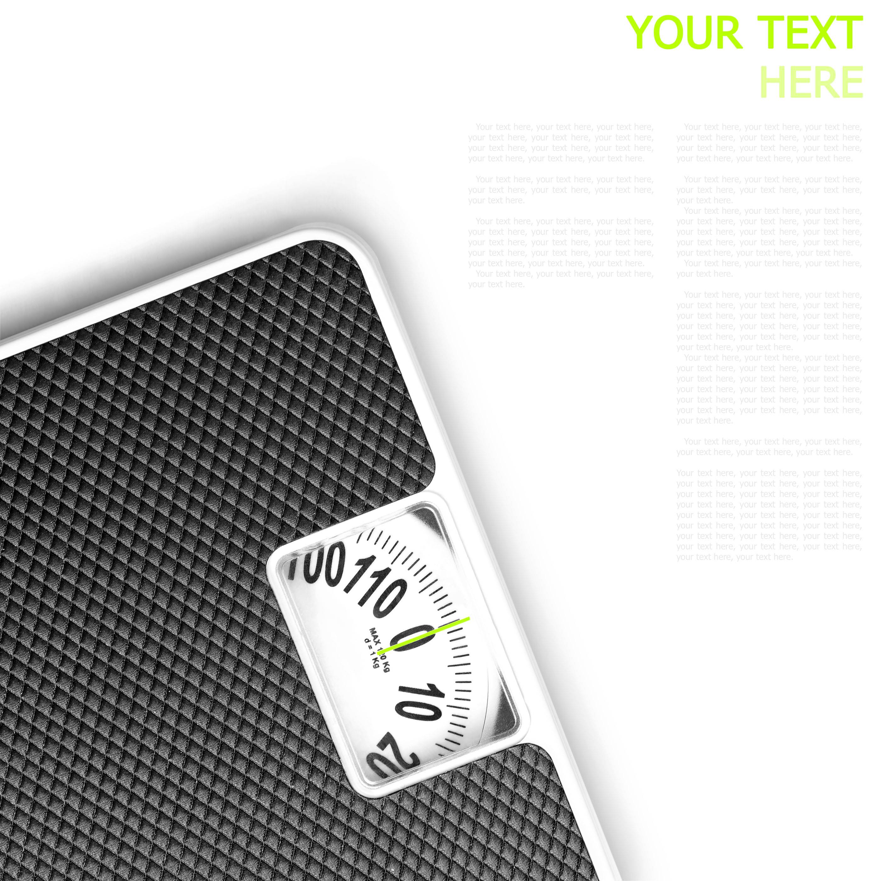 Весы на белом фоне (с примером текста)